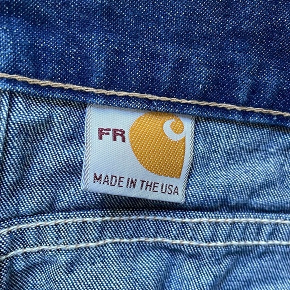 Carhartt FT Flame Resistant Jeans Blue Denim Men 38 x 30 Relaxed Fit FRB100 - Picture 7 of 11